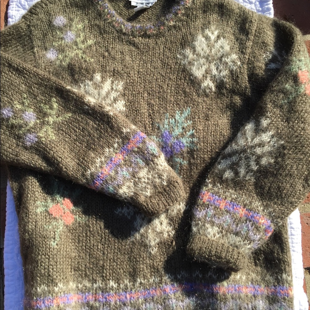 Talbot Mohair hand knit sweater. Size L